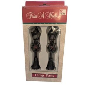 Trim A Home Premium Battery Operated Lamp‎ Posts Christmas Ornament Set